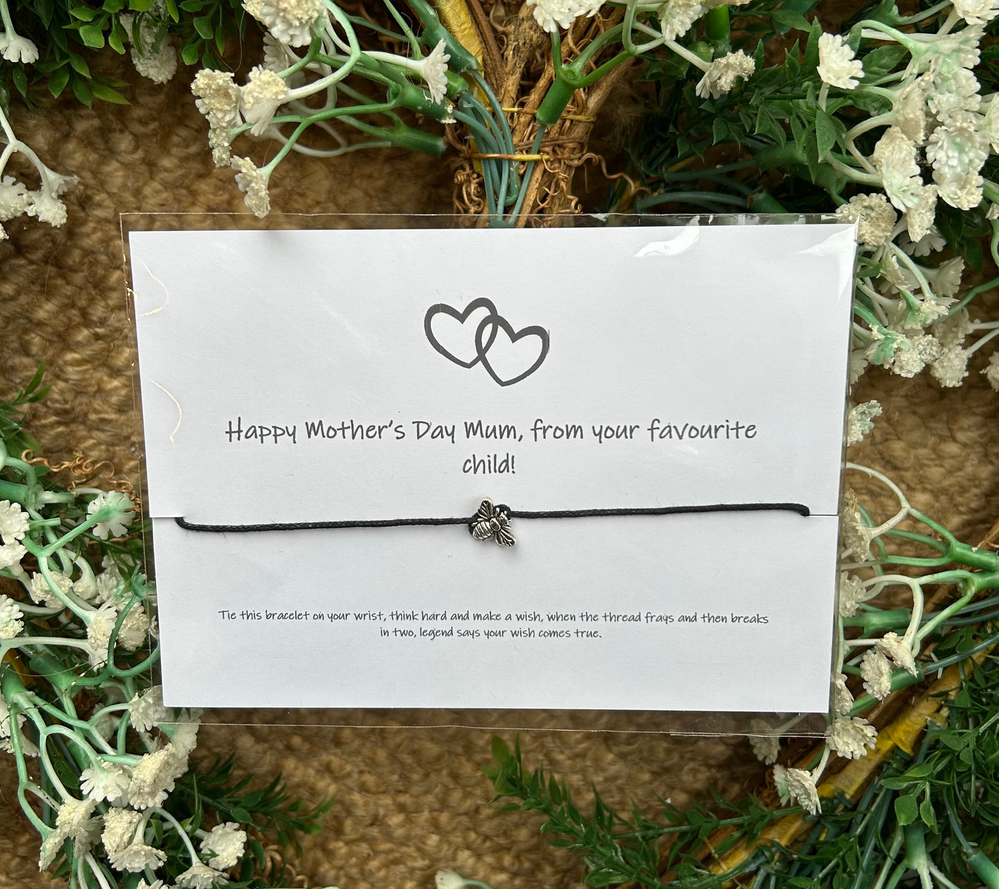 "Happy Mothers Day Mum, From Your Favourite Child" Wish Bracelet